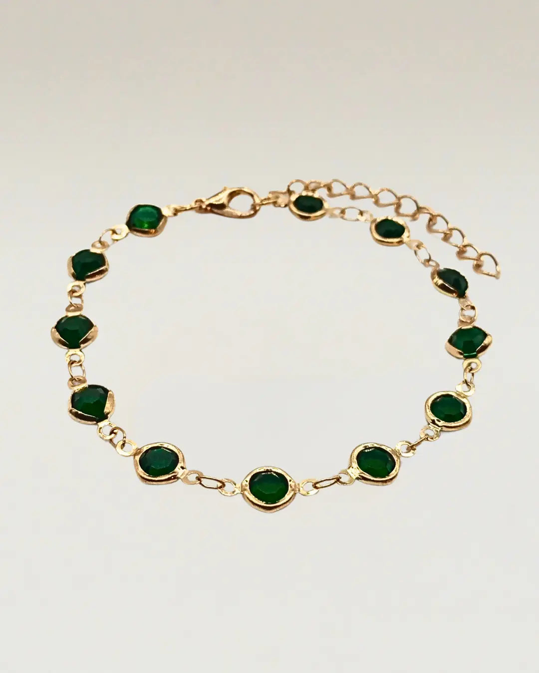 Gold Crystal Beaded Charm Bracelet
