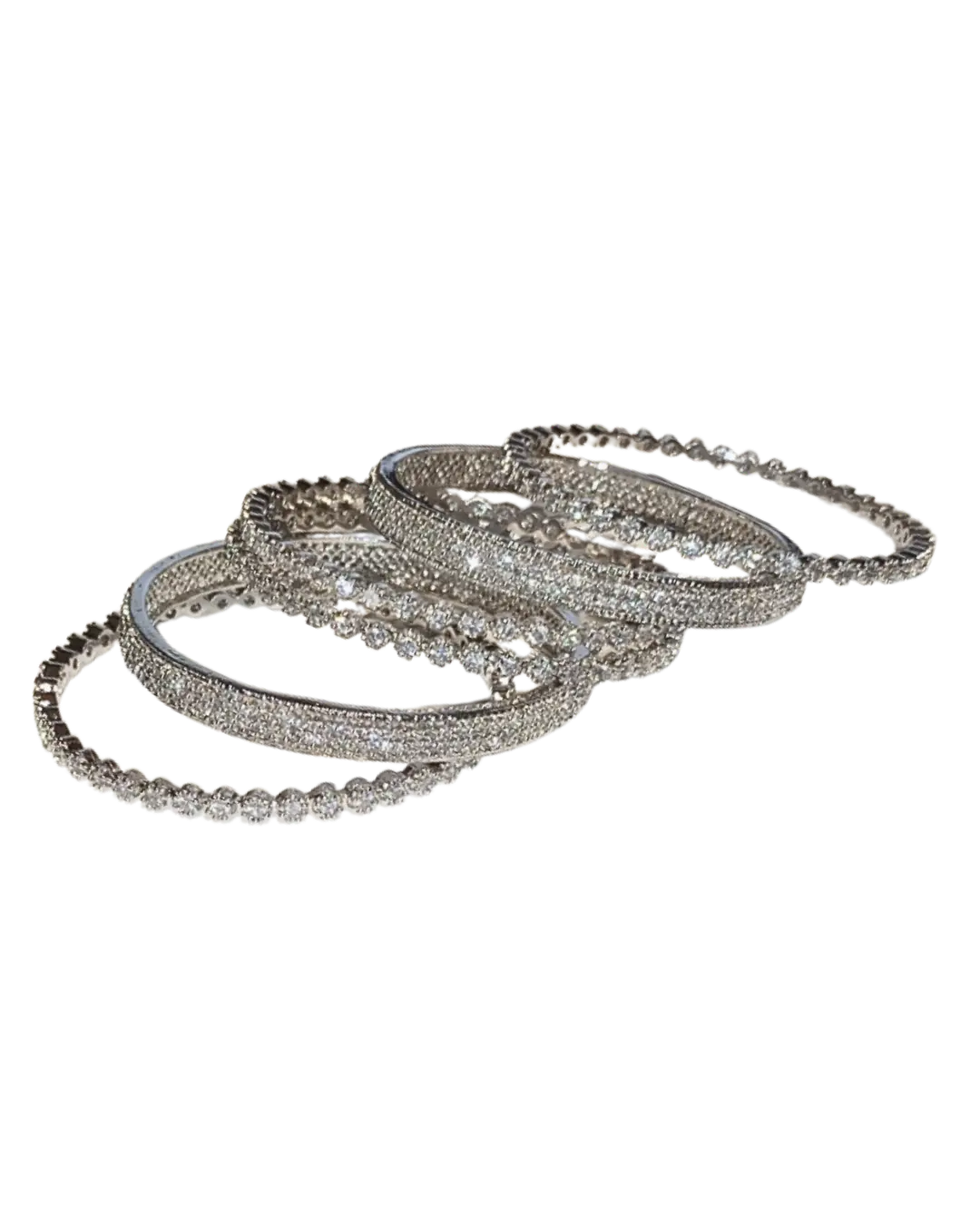 Silver Zircon Bangles for Women Pakistan — CozyHaven COD
